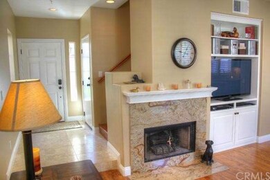 Enjoy sitting in front of the fireplace on a chill