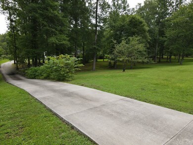 Long concrete driveway