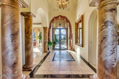 Elegant foyer with 18 foot ceilings