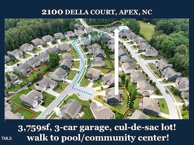2100 Della - Drone - house to pool map