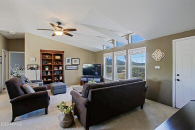 Great room with vaulted ceilings