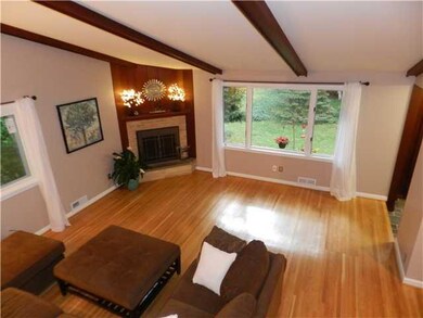 Living Room. Living room with cathedral beamed cei