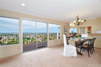 Formal dining area with view and access to the dec