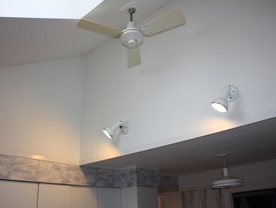 Kitchen cathedral ceiling and sky lite really open