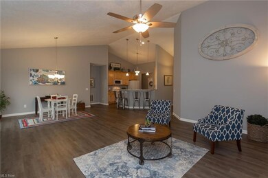 Open floor plan with vaulted ceilings