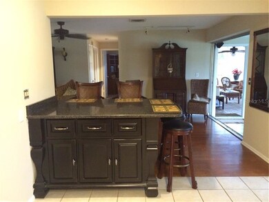 View looking out from the kitchen.