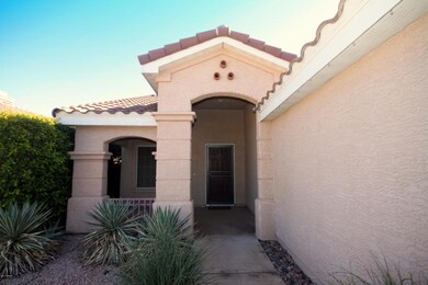 North-facing front covered patio