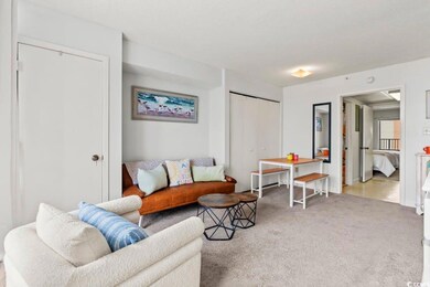 Living room with light colored carpet