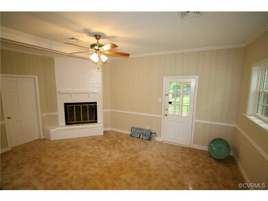 The family room also has this elegant brick wood-b