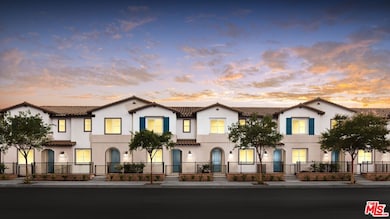 Modern townhome exterior along