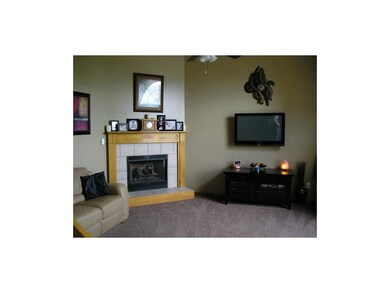 Vaulted ceilings in living room.