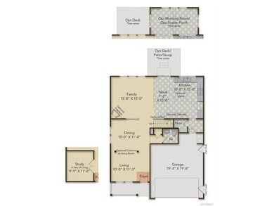 First Floor Layout - home will have opt Study in l