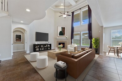 Featuring soaring coffered ceilings and picturesqu