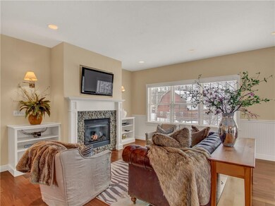 Living Room with hardwood floors and gas fireplace