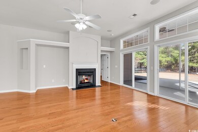 Unfurnished living room with a fireplace with flus