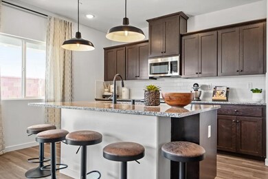 Kitchen with pendant lighting