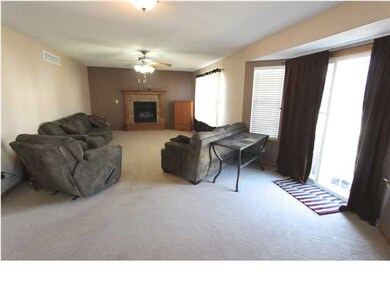 Living Room with gas fire place.