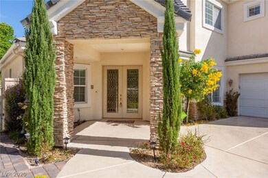 BEAUTIFUL Stacked Stone double beveled door entry.