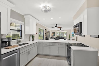 Bright, open kitchen with a seamless view into the dining and living space.