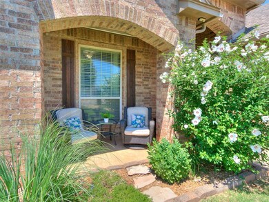 Cozy front porch sitting area.