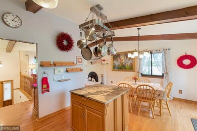 Hardwood floors are throughout the main level with