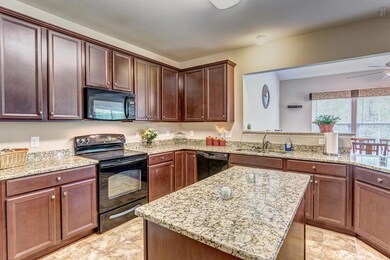 Beautiful granite counter and island