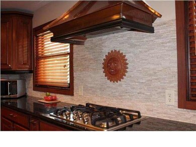 RANGE HOOD, GAS STOVE, IMPRESSIVE BACKSPLASH