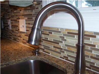 Close-up of Glass Mosaic Tile Backsplash