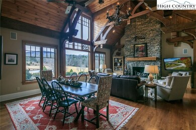 Open great room combines dining and living room fo