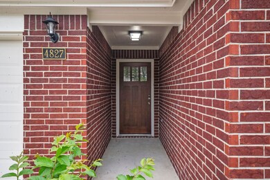 The brand new front door with glass adds to the ch