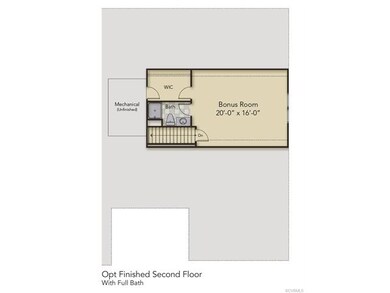 Second Floor Bonus Room with Full Bath and WIC.