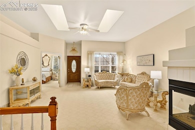Large living room w/ skylights