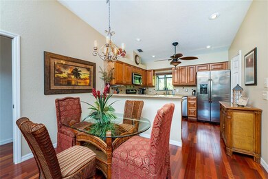Dining area and kitchen.