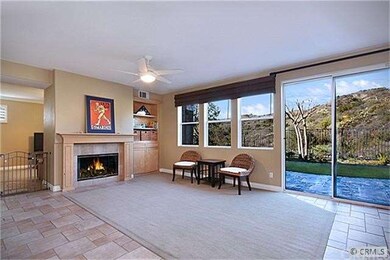 Spacious family room off the kitchen with fireplac