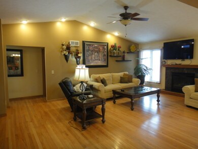 Large Living Room with Vaulted Ceiling and Ceiling