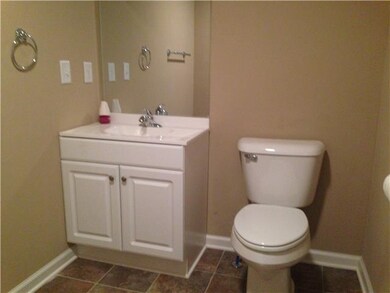 Brand new master bath has a tub and shower combo, 