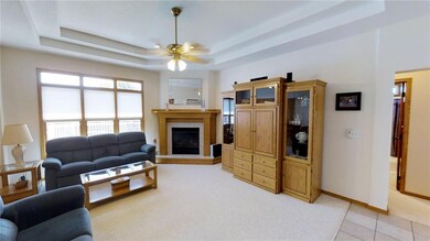 Living Space With Corner Fireplace