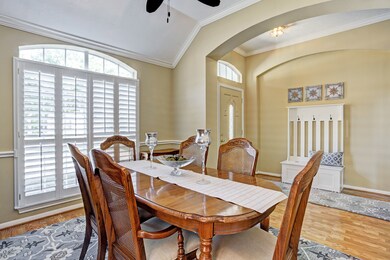  Arched entryway and high ceilings. Love the architectural features in this home!