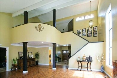 Living room with vaulted ceilings