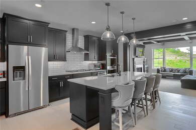 This modern, contemporary home features wide-plank