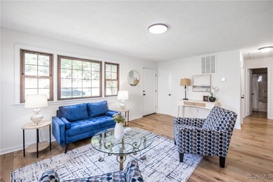 Living room with wood finished floors