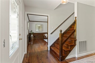 Stairs with hardwood flooring