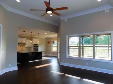 Completely open kitchen living area.