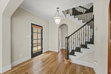 Entrance foyer featuring light hardwood / wood-sty