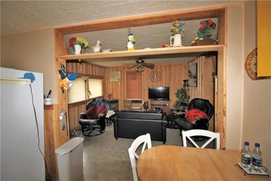 View of living room from kitchen.