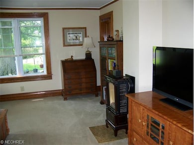 family room with gas stove