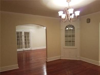 Built-in Dining room Cabinet. French doors to porc
