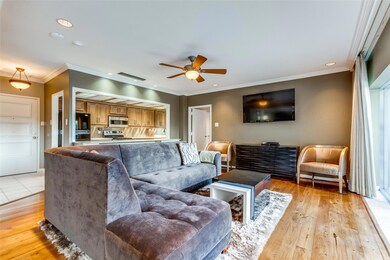 Living area facing kitchen