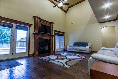 Spacious and bright living area with view of the b
