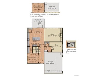 First Floor Layout - home will have morning room, 